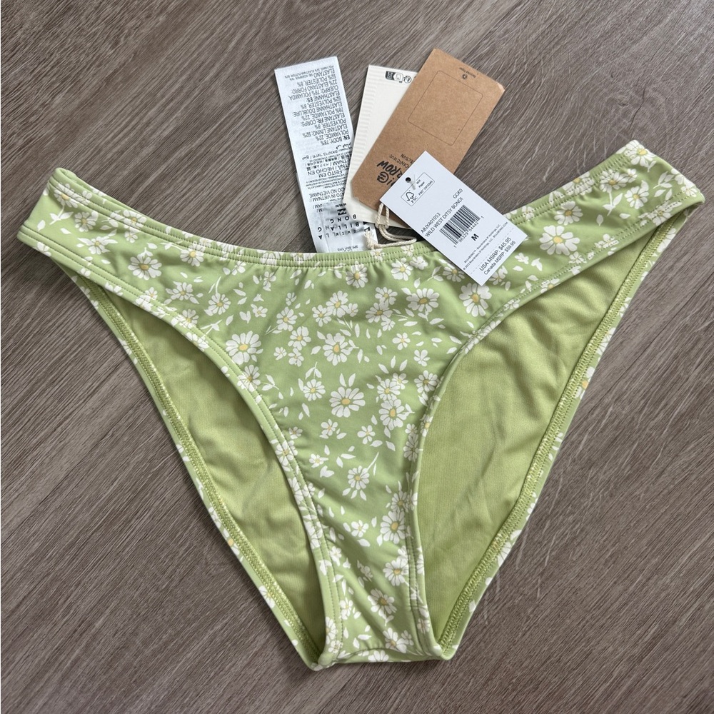 Billabong Light Green Floral Bikini Bottom